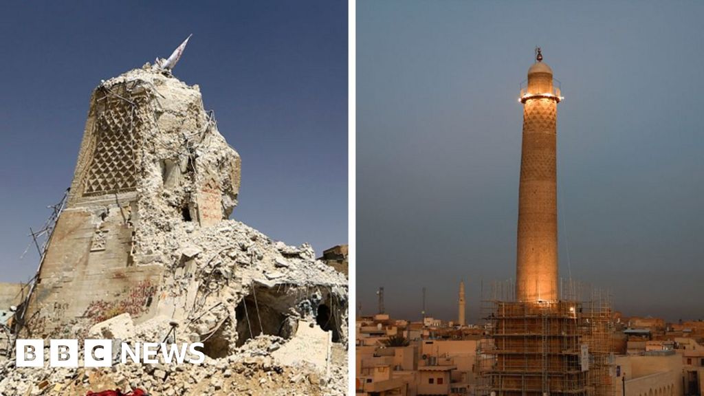 Mosul's historic al- Nuri mosque and al- Hadba minaret rise again