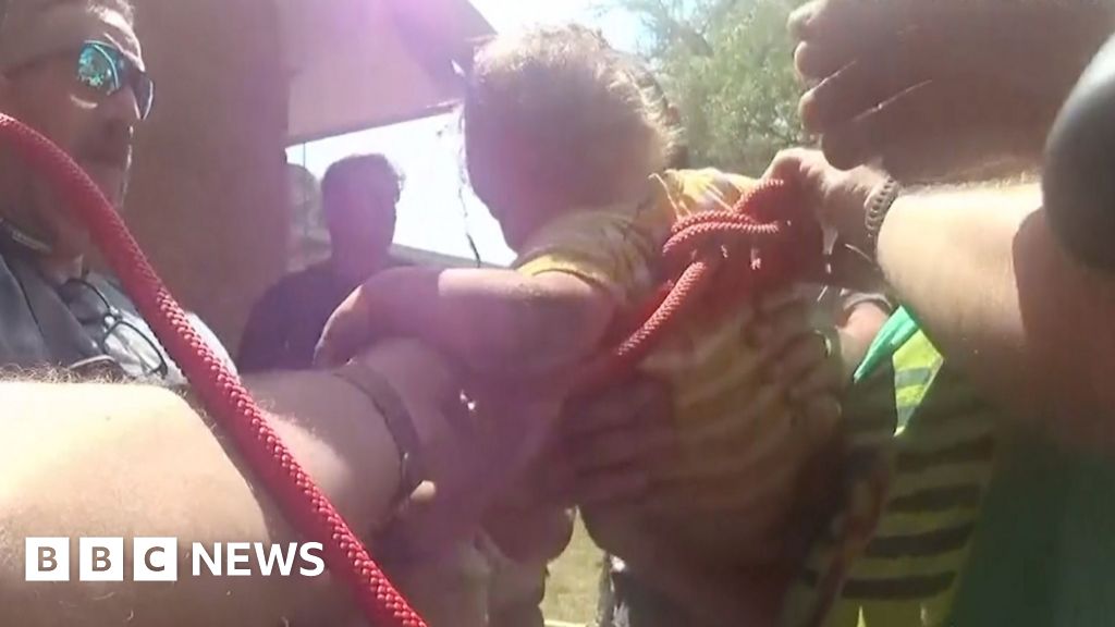 Kansas: Toddler rescued after falling down 10-ft pipe