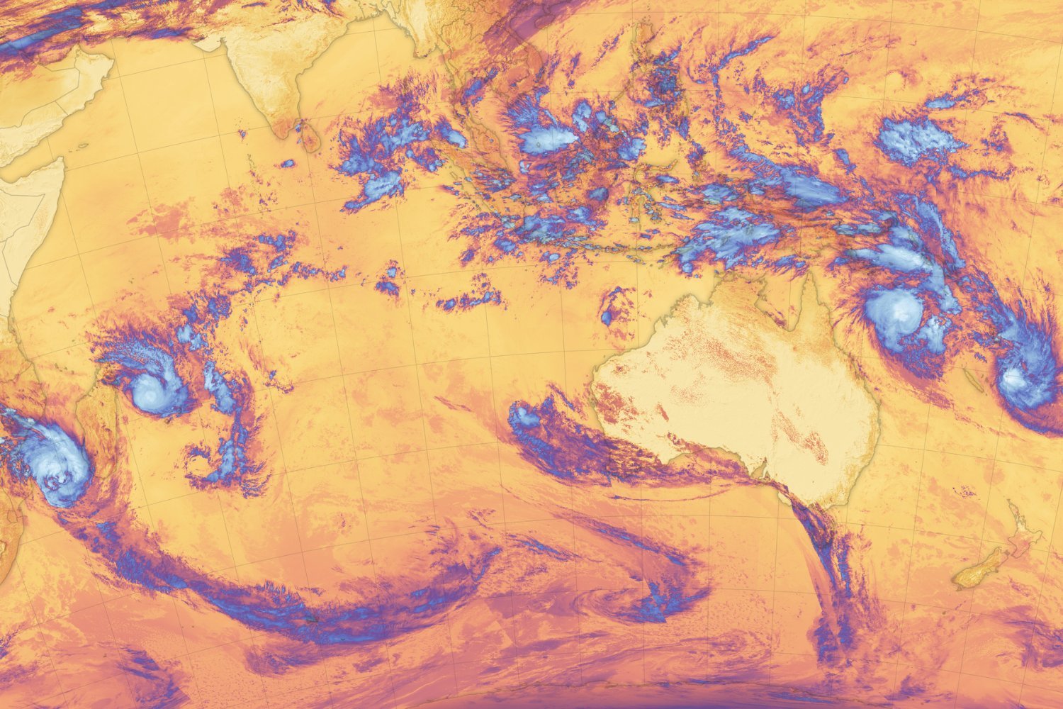 There's a Surprisingly Large Crowd of Cyclones in the Southern Hemisphere Right Now